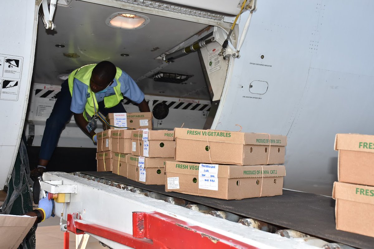 KenyaAirways's tweet photo. First export cargo flight out of Kisumu International Airport carrying fresh produce from the lake region. #GoFreshGlobal #OpeningOpportunities https://t.co/gKbAzrB0jx