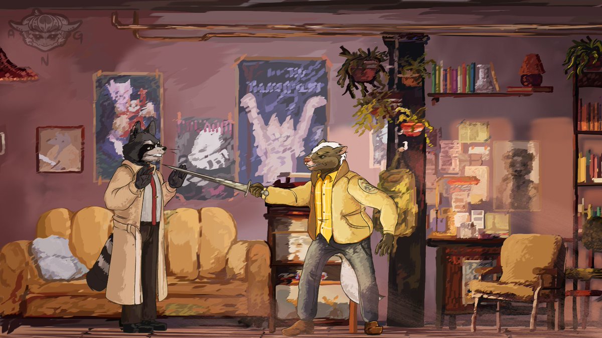 Poet_Hound's tweet image. Took me 19 straight hours to redraw my favorite scene from the Backbone game by @backbonegame
Hope you enjoy it!