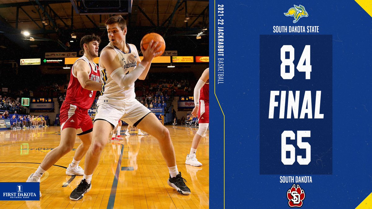 GoJacksMBB's tweet photo. SDSU improves to 4-0 in Summit League play with a HUGE win over USD!

#GoJacks🐰 https://t.co/gEbTJYNvL5