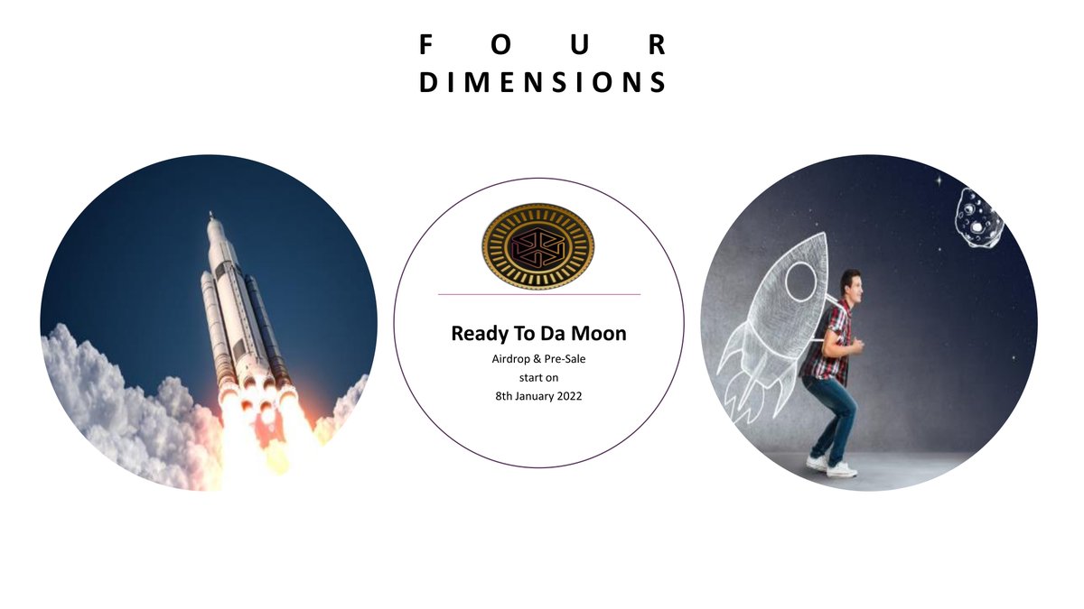 fourdimensions6's tweet photo. Four Dimension Pre Sale ONGOING 🔥🔥🔥
 ✅Pre sale supply = 2,000,000 FD                               
Pre-sale price : 1 ETH = 10,000 FD
Start Date: 8th January 2022
End Date: 27th January 2022
🚀🚀🪙 https://t.co/QAmwuyQaIY