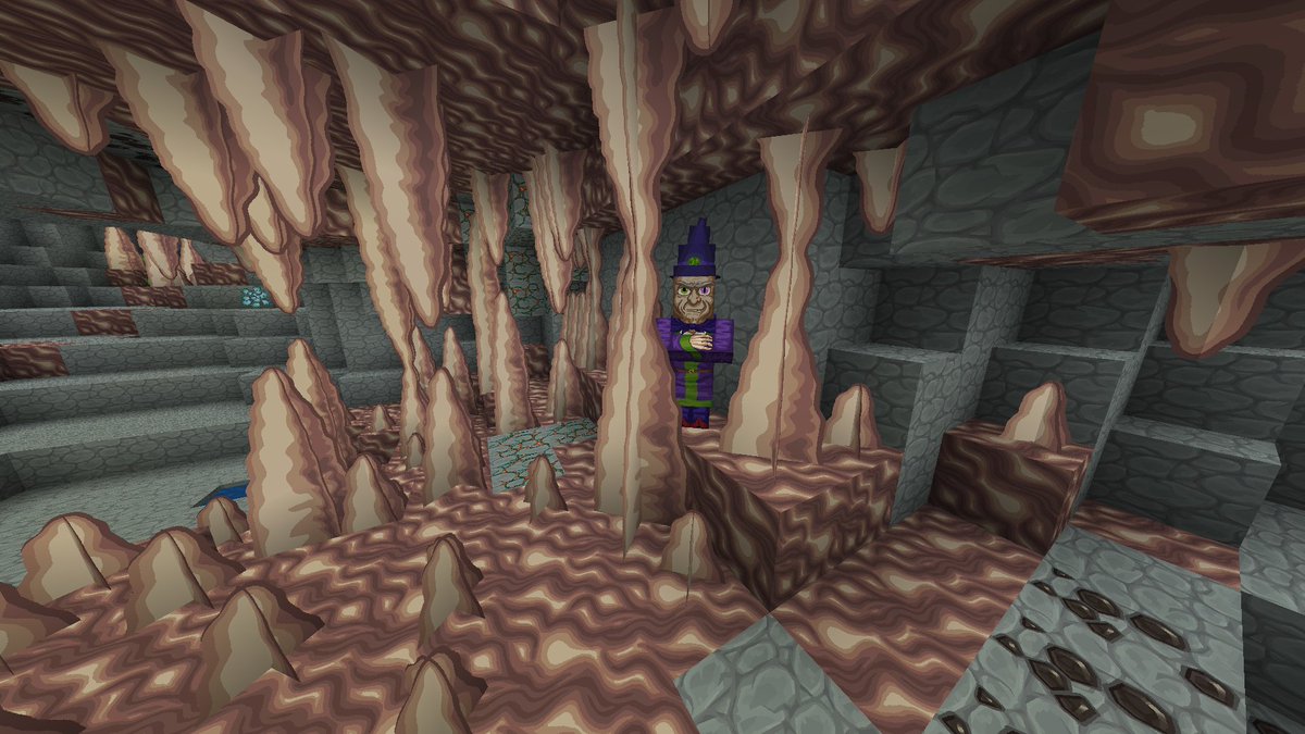 KekPafrany's tweet photo. #dripstone happening. #pointed_dripstone and #dripstone_block is ready. I'm wondering if the block is too dark.. The witch seems to like it.
#minecraft #texture #tritonwithferns https://t.co/hjJiJ1DOwA