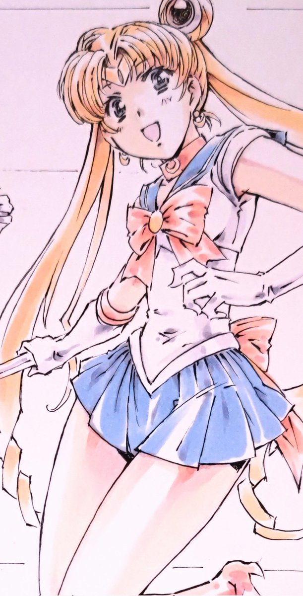セーラームーン ,月野うさぎ 「昨年11月に依頼いただきました方の色紙出来ました 」|門口ナオ コミティア2/19 こ10aなおなおのイラスト
