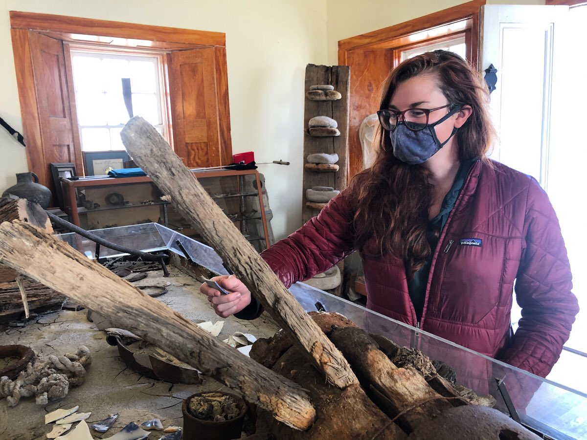 DonnerPartyPod's tweet image. .@ColleenScrivs touching the abandoned china of Tamsen Donner and 💯 getting cursed.