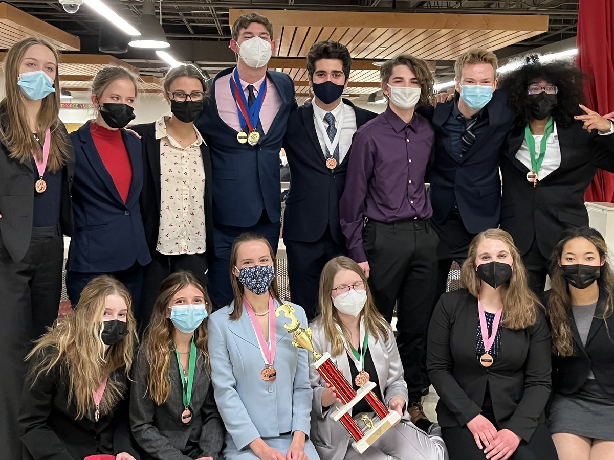 Steph_Sukow's tweet photo. Nothing can get this group down! 3rd place even though we missed some of our friends! #cgspeech #mystudentsrock https://t.co/ieutBsBxN4