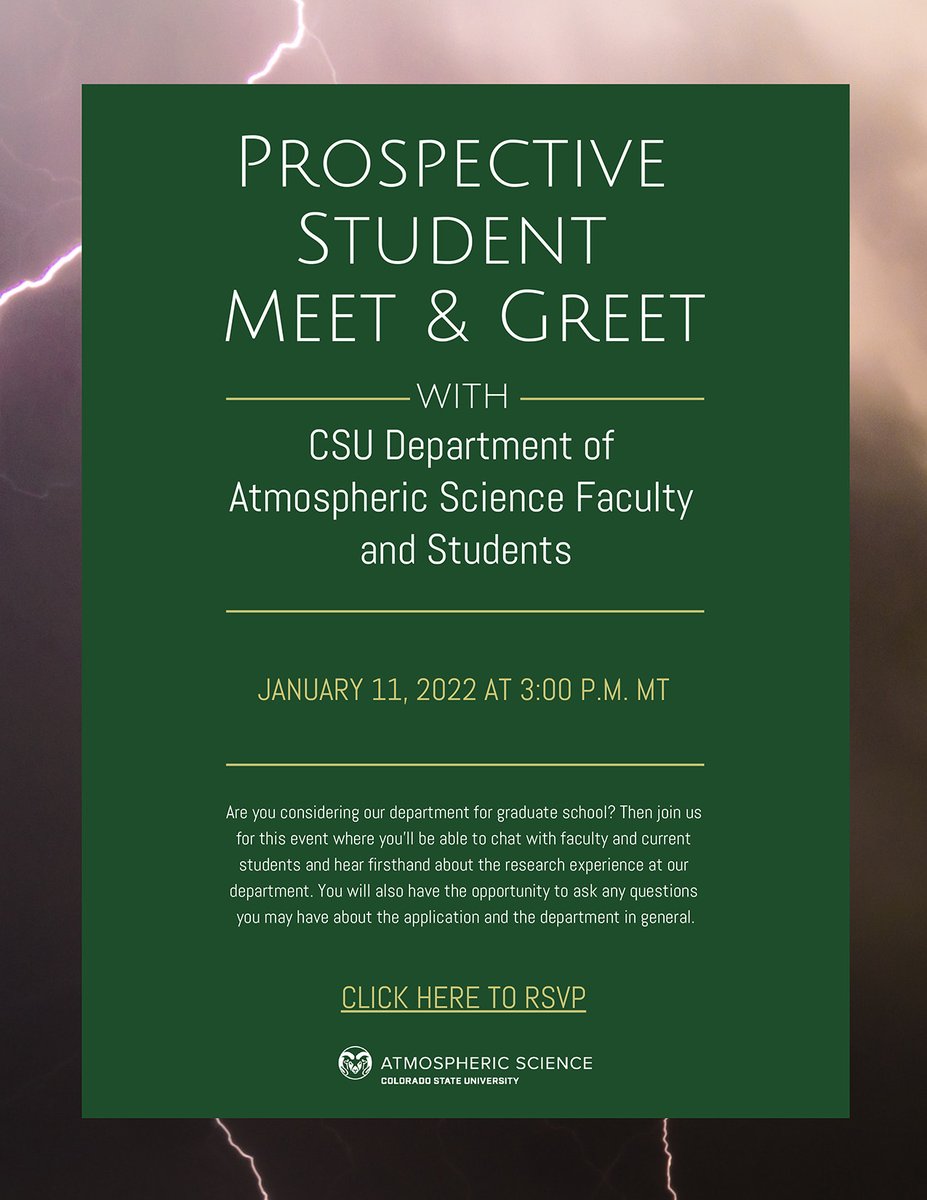 CSUAtmosSci's tweet photo. We look forward to chatting with future students and answering questions tomorrow! Please RSVP here: https://t.co/EKmYRNp46E https://t.co/spsTd44PQ1