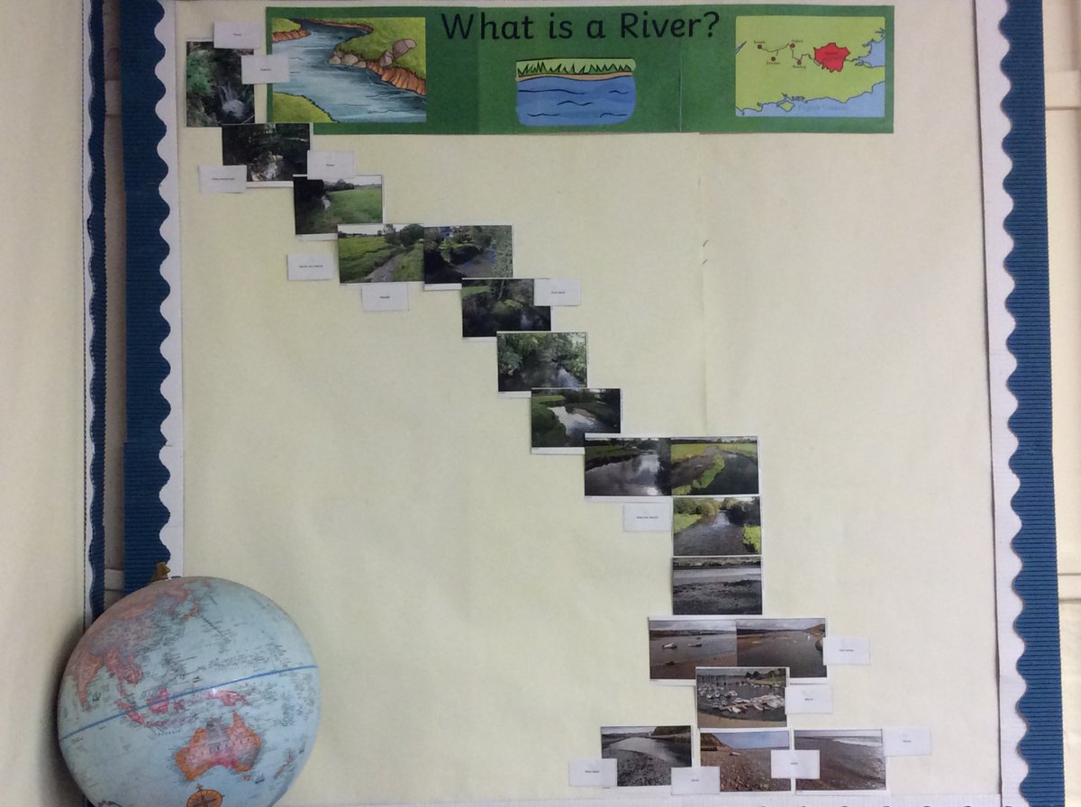 SurlinghamPrim's tweet photo. Children is Years 5 and 6 have been learning how to sequence the journey of a river at first using photos/features of the rive and then using grid squares from an ordnance survey map. The children had opportunity apply their maths/geographical knowledge to help with this task. https://t.co/jkbnOjKqNN