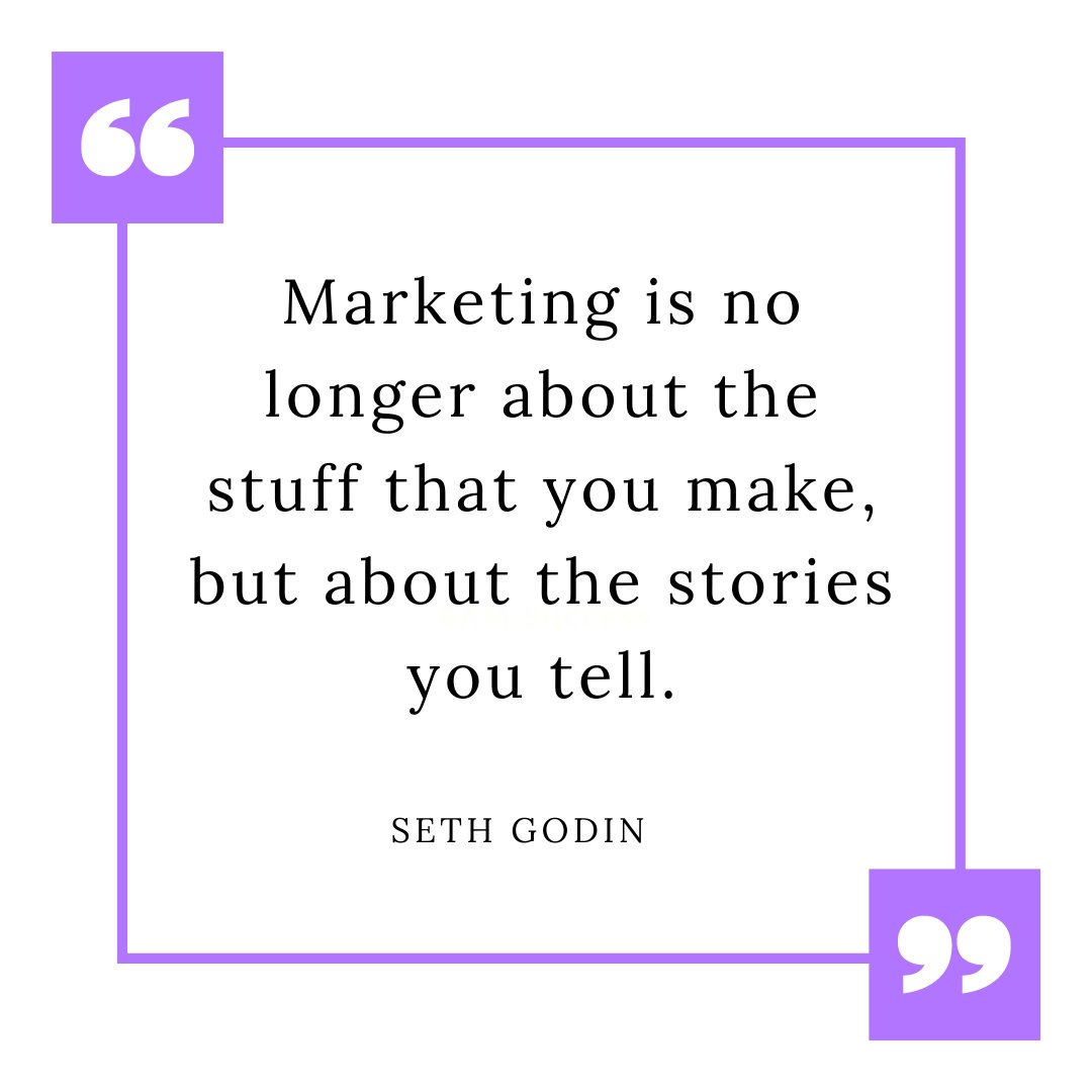 There is no greater power than the art of storytelling, it is the best way to connect with your audience.

Check out author and industry leader, Seth Godin, for more inspiring quotes and information in the world of business and marketing!