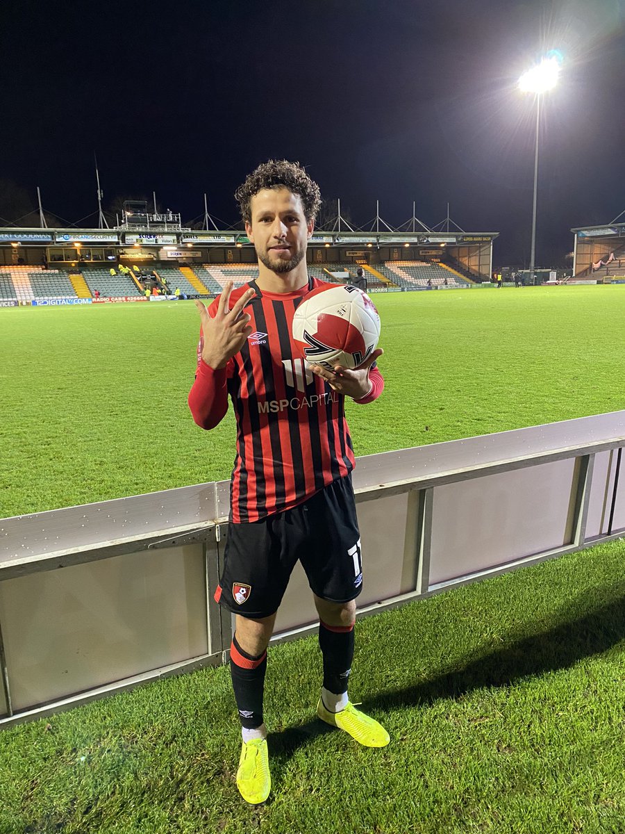 🍒⚽️⚽️⚽️ #AFCB midfielder <a href="/EmilianoMarcon3/">Emiliano Marcondes</a> with his first career hat-trick matchball after 3-1 win at #YTFC