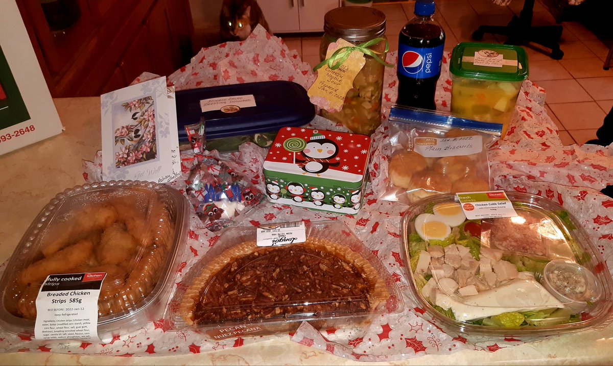 AngieInTO's tweet photo. Grateful for the porch drop off my cousin did today. Being sick with Omicron is enough work without having to worry about cooking. #OmicronVariant #COVID19 #TooSickToCook https://t.co/Q3yderm7x4