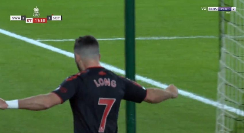 foet247europa's tweet photo. Shane Long both scored and assisted in a single game for Southampton for the first time since April 2016, against Aston Villa in the Premier League, with both his goal and his assist today coming in extra-time. #SWASOU #EmiratesFACup #FACup https://t.co/OKo1VpYKPL