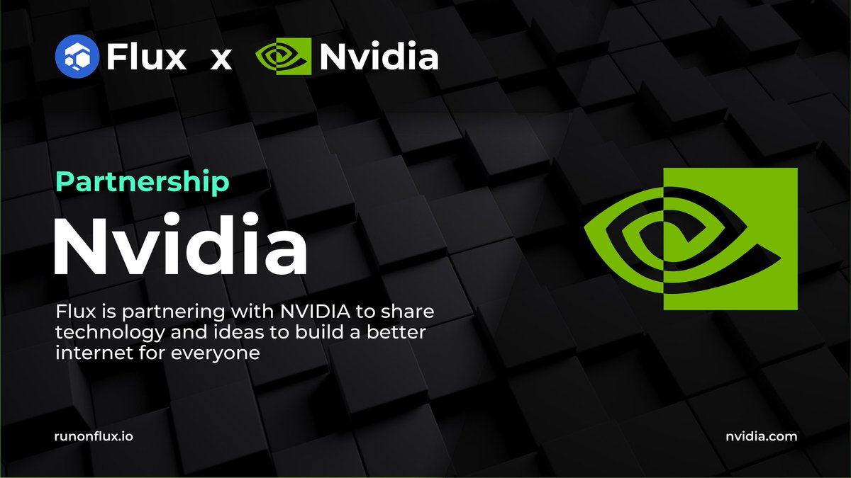 🚨 Huge news!! $Flux partners with <a href="/nvidia/">NVIDIA</a> to bring #Web3 to the next level!! 🚨
Flux has been accepted into the #Nvidia Inception program as a premier partner! 🥳
Read more:  link.medium.com/jzT8o1eVEmb
<a href="/RunOnFlux/">Flux I Decentralized Cloud</a> rocks!!!
#web30 #crypto #altcoin #BTC #blockchain #tech #ToTheMoon