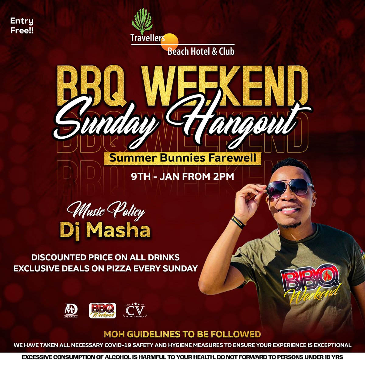 Festive season was real. It’s time to say Bye to our summer bunnies. Come through this Sunday and enjoy some BBQ experience by the beach. Don’t be left out!! ☀️⛱ @djmashakenya @travellersbhc #Events254 #254fashion #254publicity #MagicalKenya #TembeaKenya