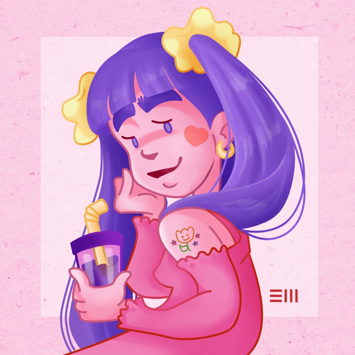 DesenhosdoEstev's tweet photo. Primeiro #dtiys do ano que participo, só que fiz o meu um pouco mais comportado que o original.
#cabeloazul #cute #girlswithtattoos https://t.co/c0Nq5KD8Np