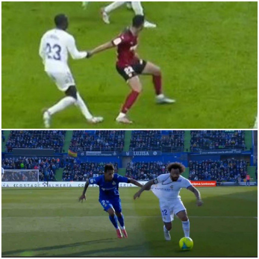 MiguelSerranoTV's tweet photo. LOS DOS SON PENALTI. 
Sólo pitaron uno. 
Pero luego “favorecen al Madrid”. 💃🏼🤣🤣 https://t.co/4i1rjLpi1L