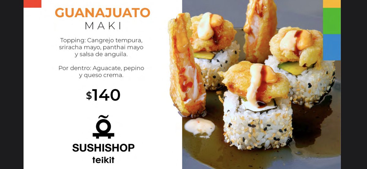 exa_hernandez's tweet photo. Me parece una falta de respeto que en #Teikit hayan hecho un rollo llamado “Guanajuato Maki”, pero que éste no tenga pico de gallo y chicharrón es inaceptable. 😠🍣
Ya al menos cajeta… https://t.co/wZrYvUaj6E