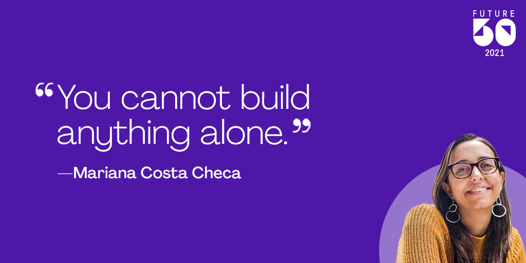 PMInstitute's tweet photo. It's important to keep going, especially when you want to quit says Mariana Costa Checa, co-founder and CEO of @Laboratoriala. Learn how this #PMIFuture50 #leader and her team are opening pathways for Latinas in #tech https://t.co/kU7XhEMGfc https://t.co/AMpK8jVpFT
