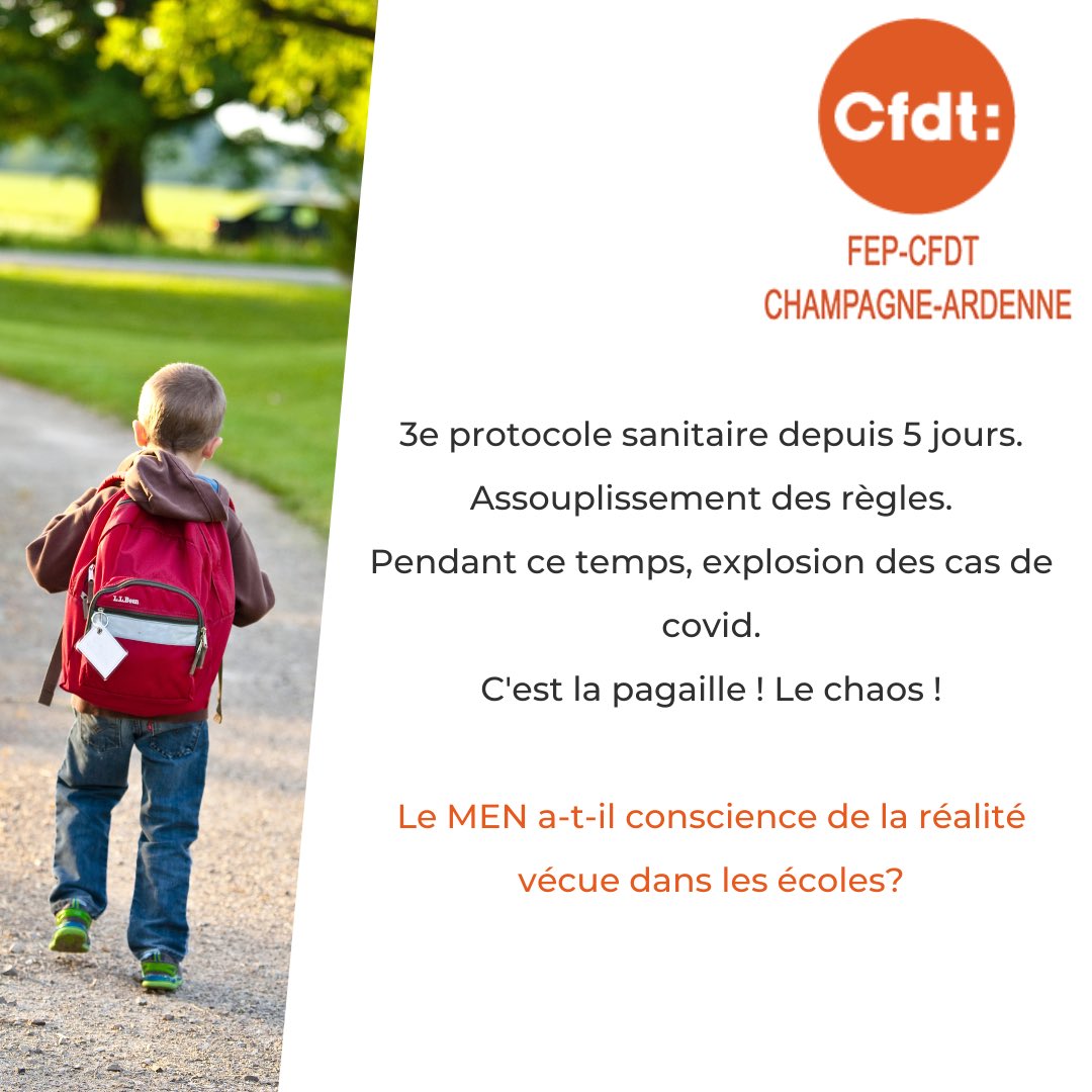 FepCfdtCA's tweet photo. Le MEN a-t-il conscience de la réalité vécue dans les écoles ? https://t.co/Chv43cnJFj