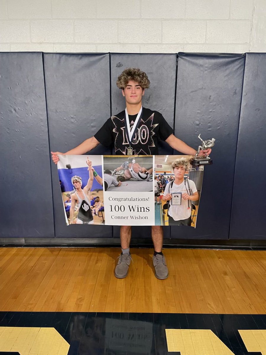 Congrats Conner!  100 wins and 1st place at HP Central Invitational. #Ledford Wrestling