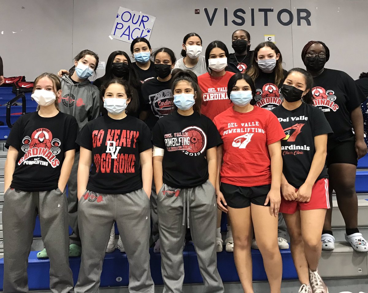 DvPowerlifting's tweet photo. These ladies Cardinals did an outstanding job today and will be something to keep an eye on this season! 2nd place team at the Lobo kickoff meet. @dvisd_athletics @DVCardsAD @DV_HS_Track @DVHS_DANCE @DelValleHScheer @DVHS_Volleyball @thswpa https://t.co/8y9MwJDiKN
