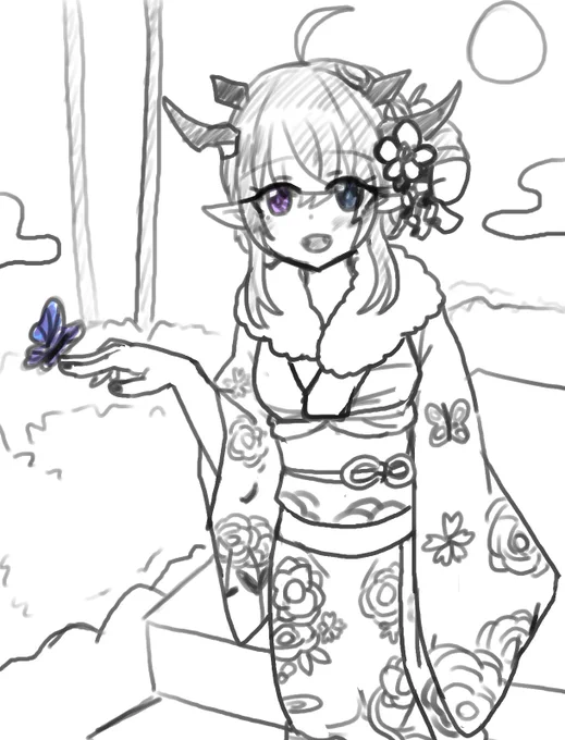 今日はアイリスちゃん描くよ❗💪 
