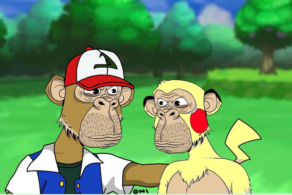 oniiGG_'s tweet photo. wait a minute, is that a new trainer on the block?! nope, same old Ash and his buddy Pikachu! They may have lost their strike, but definitely not their spark. ⚡️#newyearoldme @EARClubNFT - hand drawn :) https://t.co/09yROEl4cE