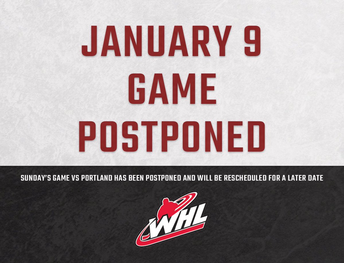 WHLGiants's tweet photo. Our home game tomorrow against Portland has been postponed and will be rescheduled for a later date. https://t.co/IcMNQQnV2Q