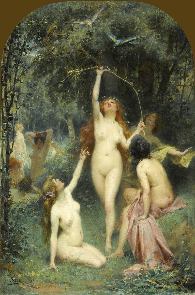 Art_Vanitas's tweet photo. "Nymphs in a Forest" by Adrien Henri Tanoux (1898). https://t.co/TtAHUEXYRd