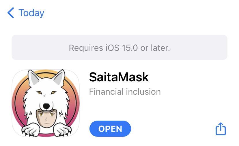 SHIBkryptonian's tweet photo. Just a #FYI to the @Apple iPhone users of #SaitaMask. Make sure your iOS is update to atleast 15 if you are receiving *connection errors* @InuSaitama #SaitamaWolfPack https://t.co/5wyRV3czsh