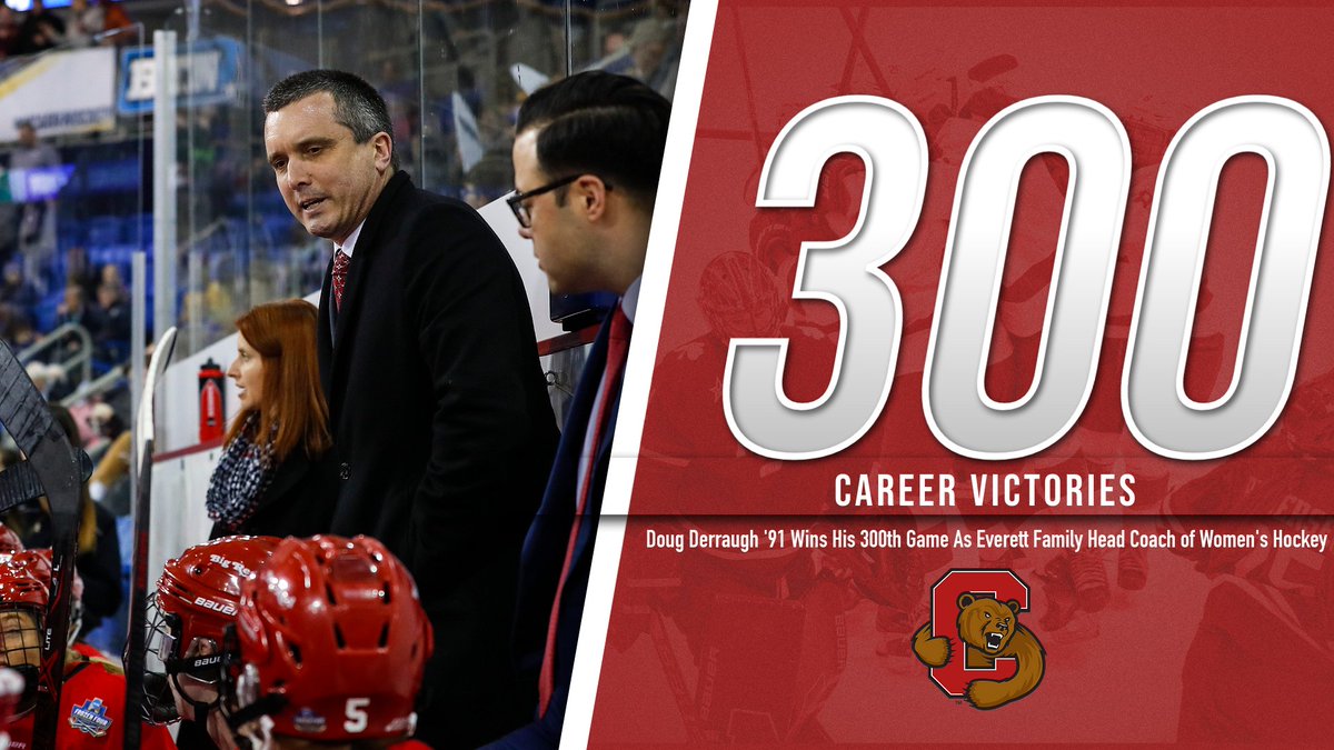 WIH | And this was also a milestone victory for Doug Derraugh '91, who won his 300th game as the Everett Family Head Coach of Women's Hockey! #YellCornell