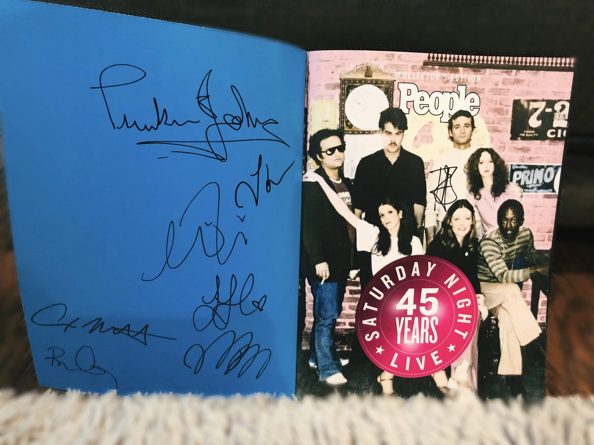 standbyline's tweet photo. 🚨GIVEAWAY TIME🚨

The collectors edition of People magazine’s “45 Years of SNL” SIGNED by; Punkie, Kyle, Melissa, Lauren, Mikey, Alex, Bowen, &amp; Beck 

Enter to win: 

⇢ Must be following
⇢ Like &amp; Retweet
⇢ Tag a friend in the comments!

Ends: 1/15 - open worldwide 
#SNL https://t.co/DcK5RS3lxV