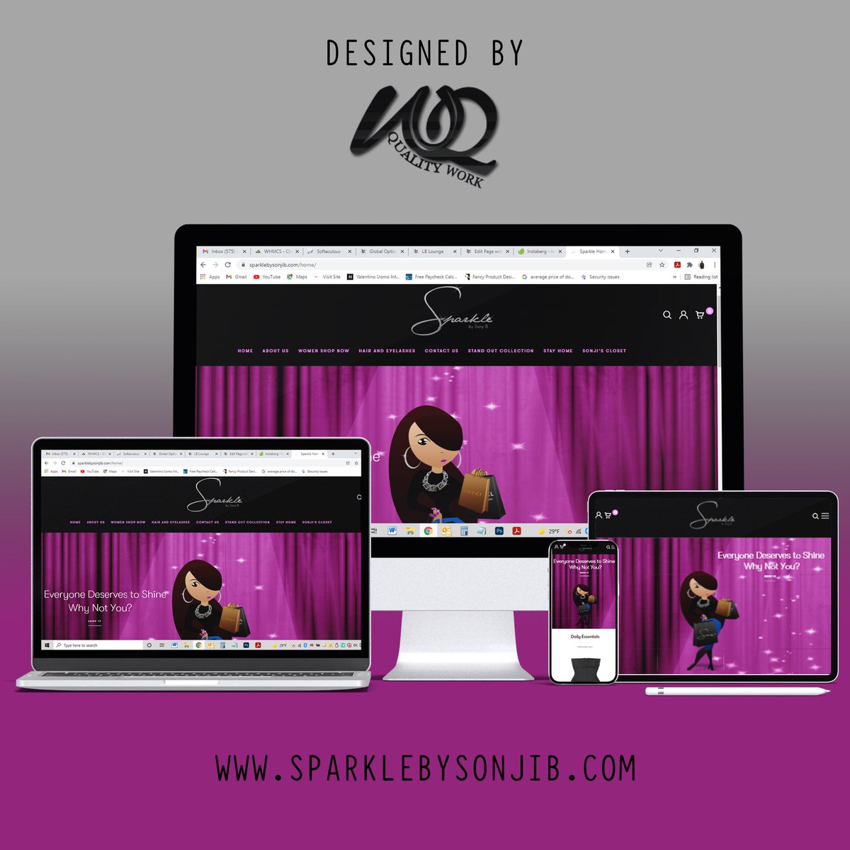 GeeGeeWse's tweet photo. Another satisfied client with a great web design and flawless functionality created by our team here at @QWoffices 💻

Congrats to @SparklebySonjiB and make sure you guys go support her!

#Webdesign #Webdev #webdevelopment #webdeveloper #ecommerce #animation https://t.co/WJy22IzjQX