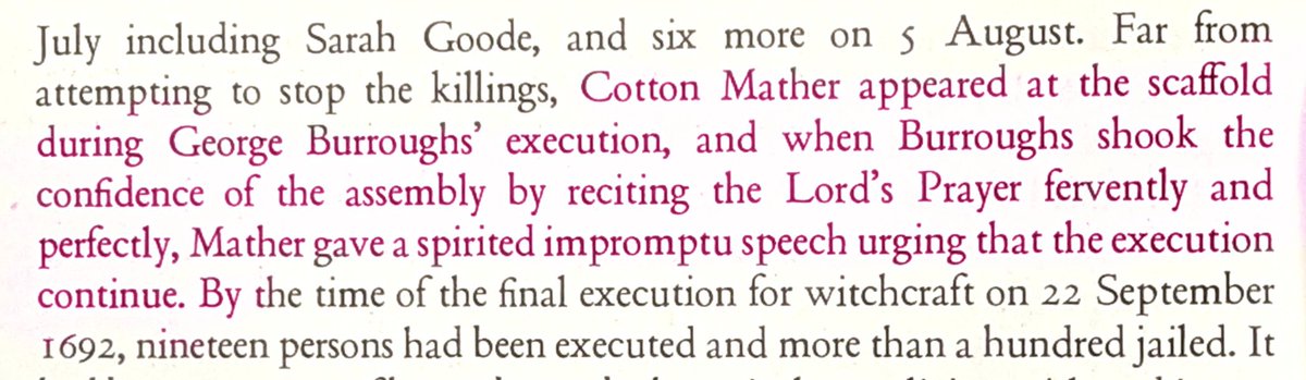 seancassity's tweet photo. You know, I've always hated Cotton Mather. Gave token nods to caution in witch trials, but he never saw a witch accusation that didn't look like a good witch execution. https://t.co/L3PJrq2F5n