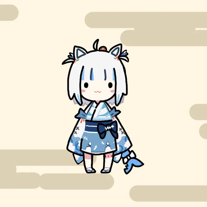 🦈👘
#gawrt 
 #HoloENKimonoRelay 