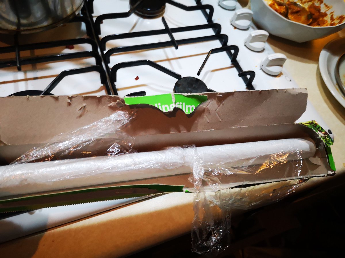 bearandhammer's tweet photo. I've just been accused of being the last person to use the clingfilm...lies and false propaganda I say! @frogandpencil https://t.co/x5FVkEzYiN