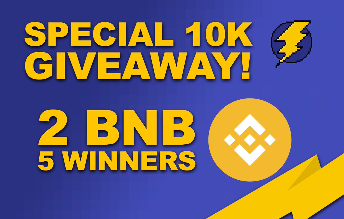 SPECIAL 10K FOLLOWERS #Giveaway🎉

2 BNB to win 😱
Each winner will get 0.4 BNB

⚡️Follow + RT
⚡️@ 3 friend in the comment
⚡️Use $PWR in the comment

Draw in 24 hours 👀
#CrazyMiner #BSC  $PWR