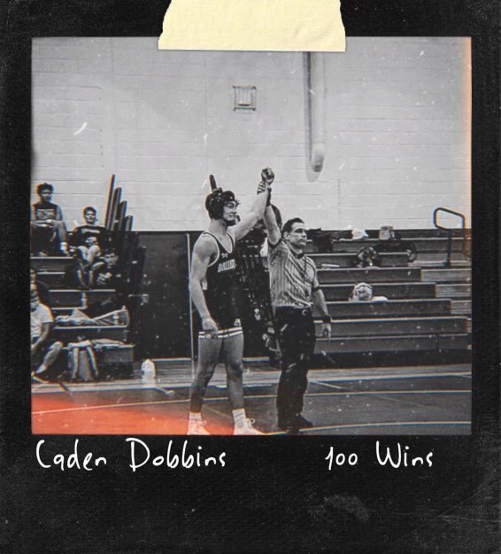 Congratulations to senior Caden Dobbins on his 100th career win.
