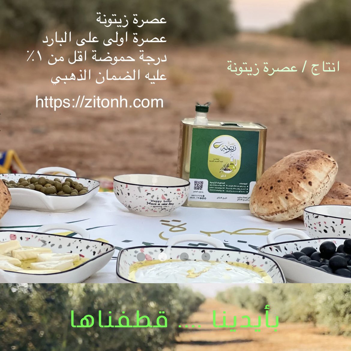 زيت زيتون "#عصرة_زيتونة"
بكر عصرة اولى على البارد
درجة حموضة اقل من ١٪
عليه الضمان الذهبي
كل بيت لا يخلي من زيت الزيتون مع الأكل أو للعلاج .

الدخول الى موقعهم وتصفح منتجاتهم 
اسعارهم مناسبة ولديهم عروض

zitonh.com

#زيت_زيتون #أكل #علاج #طبيعي #جودة