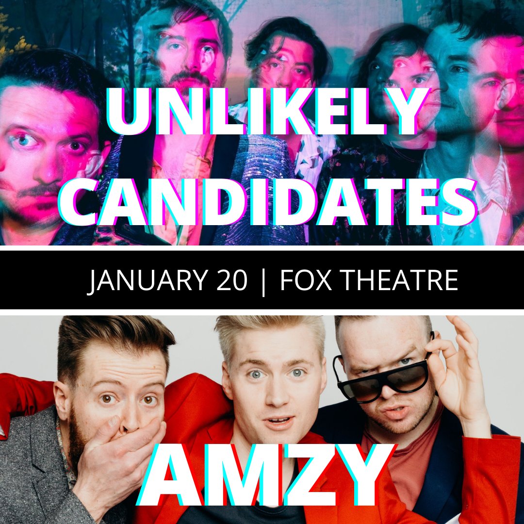 How about starting out 2022 with a live show with AMZY and <a href="/tucband/">The Unlikely Candidates</a> at <a href="/foxtheatreco/">Fox Theatre</a> on Jan 20th!?? Can't wait to get back on the stage and see you all. We have limited AMZY $0 service fee tix at amzymusic.com/tickets