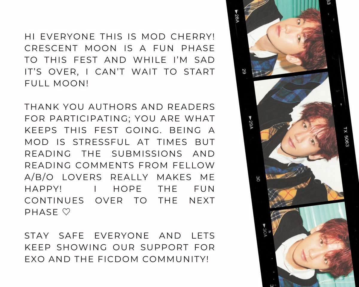 abobaekhyun's tweet photo. 🎞🍓🌙; Reveals!

Here are all the writers and their works for Crescent Moon ʕ •ᴥ• ʔ Writers, feel free to qrt your fic!

Thank you authors and readers for making this round happen ♡ https://t.co/vWXY18P0zX