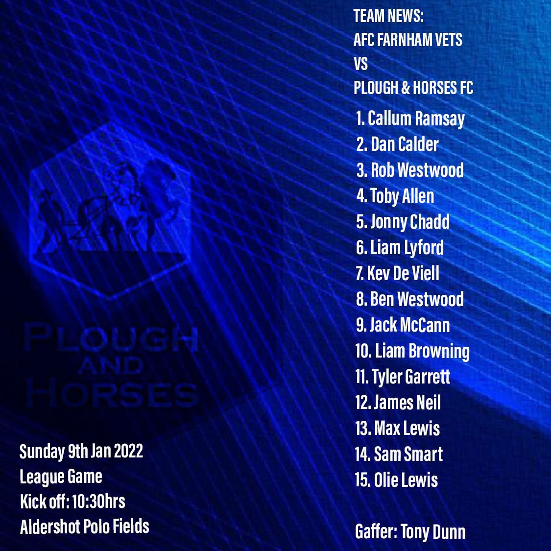 Our first game of 2022 kicks off tomorrow and here is our Squad to face AFC Farnham Vets #phfc