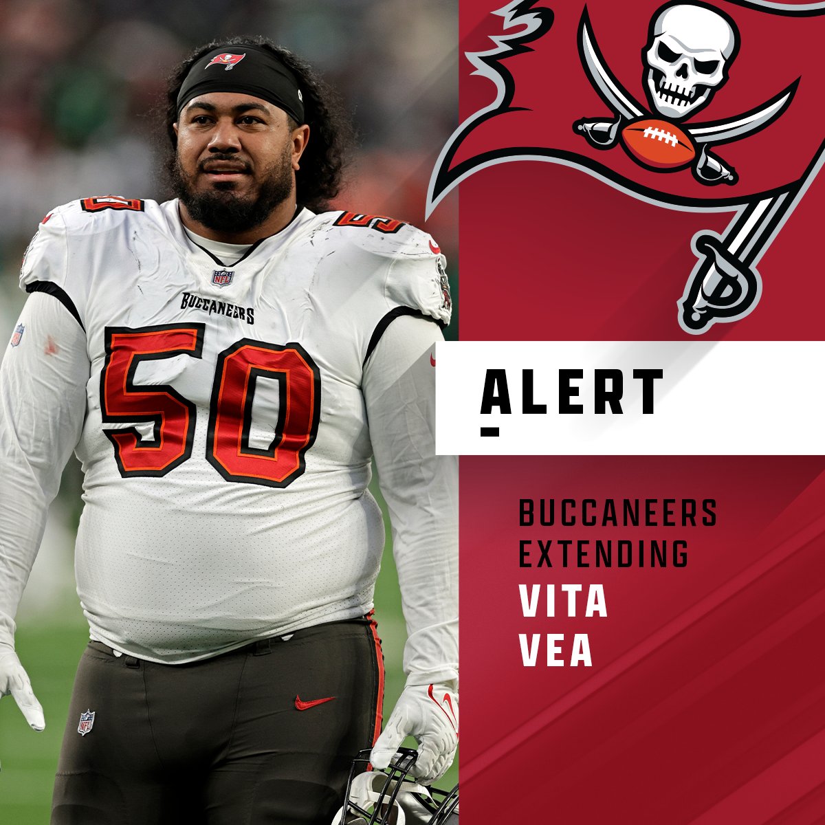 NFL's tweet photo. Buccaneers, Vita Vea agree to terms on a 4-year extension worth more than $73 million. (via @TomPelissero, @RapSheet) https://t.co/SNB8wXZ3jX
