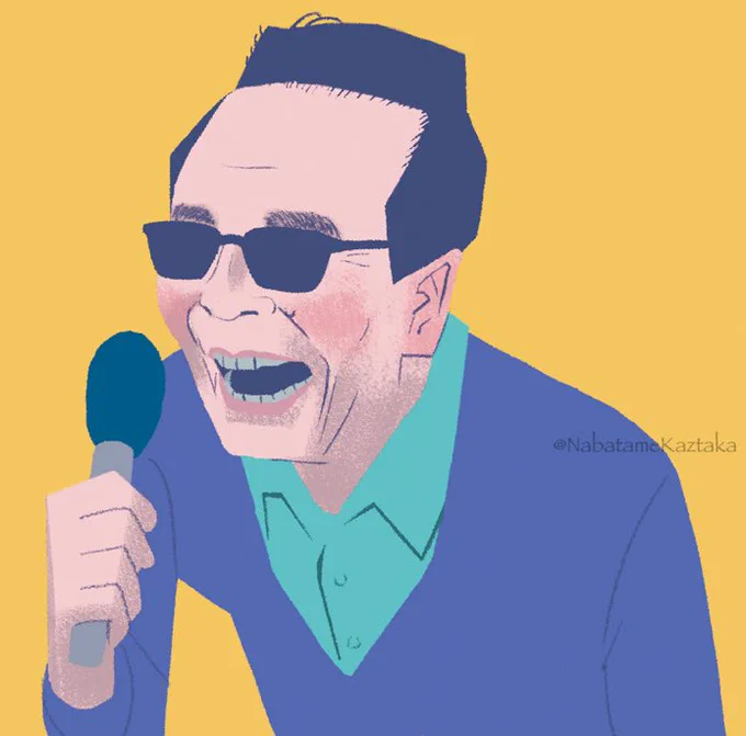 昔描いたタモさんです。大ウケして笑ってるとこが好きです。 