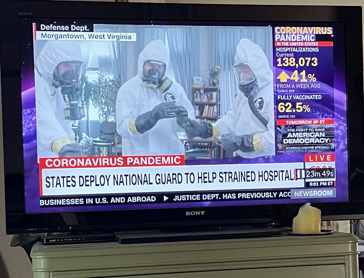 bubbabytes's tweet photo. Gosh the national guard sure is dressed to the nines in PPE 

Wasn't this supposed to be mild? https://t.co/aVDMUbrudr