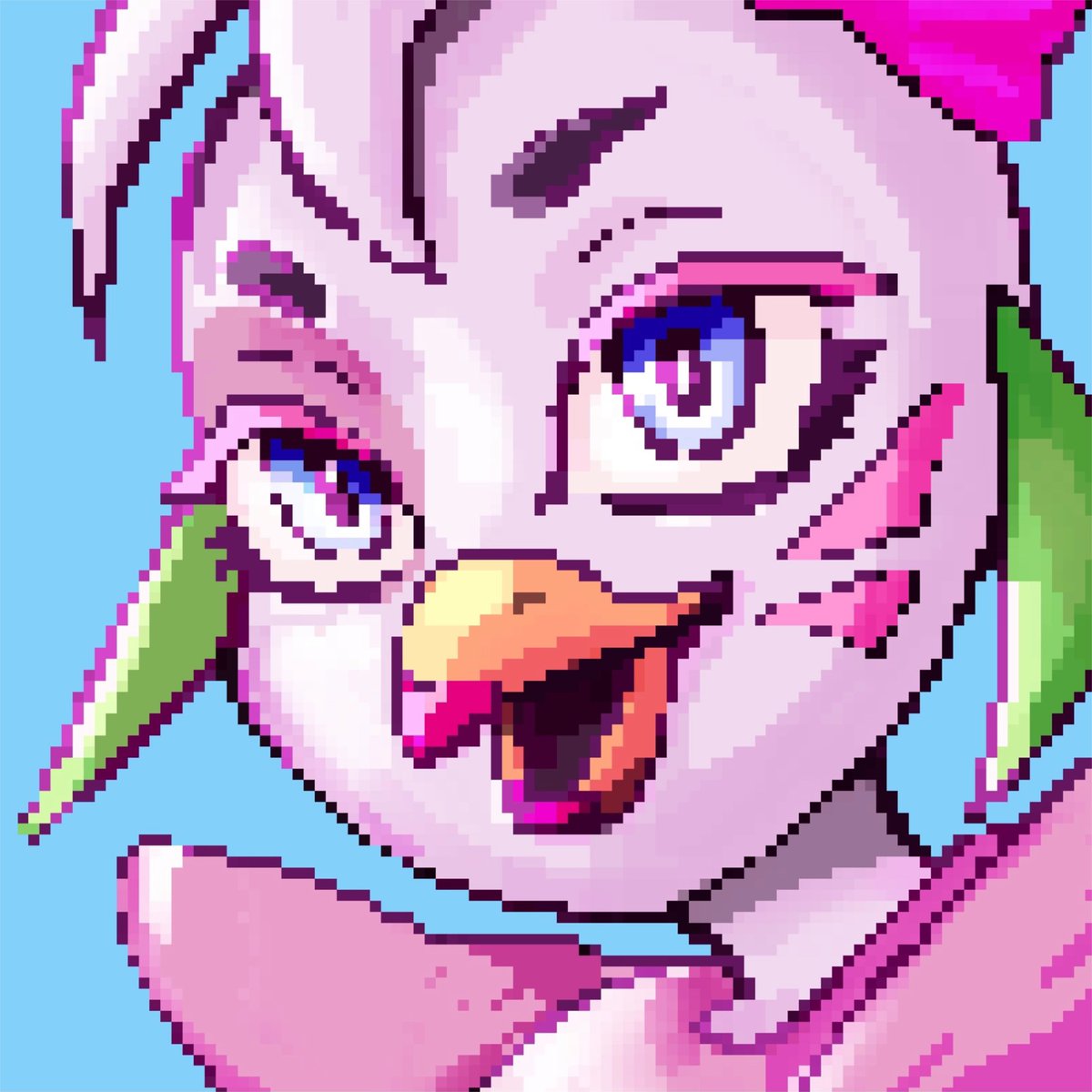 CARCHAROKET's tweet photo. 🟪🟩🟪
#fnafsecuritybreach #fnafsb #FNAF #glamrockchica #pixelart https://t.co/l1qDWdKfTY