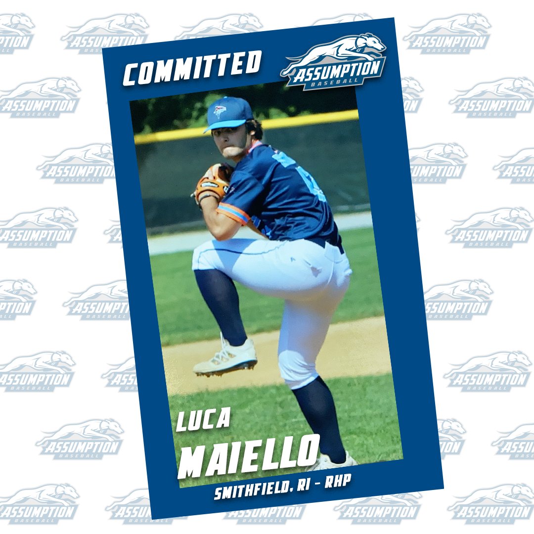 AssumptionBASE's tweet photo. The next #FutureHound comes from way down in the Ocean State and is another RHP. 

Welcome to Assumption, Luca! https://t.co/GG1RytIkuo