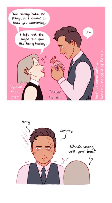 Series: A Handful of Petals
Episode: 4 Valentine's Day

A Handful of Petals can be found on Tapas and Webtoon and is a slice-of-life series revolving around a forest spirit and their boyfriend. 