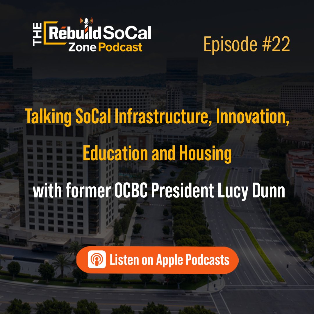 RebuildSoCal's tweet photo. "If you cannot move people and goods you cannot function as a society." -Former CEO and President of Orange County Business Council Lucy Dunn on this episode of The Rebuild SoCal Zone. Listen now on iTunes. π§ππ οΈπ§ποΈ #RebuildSoCal @OC_Biz_Council
https://t.co/YPNDH3QqfG https://t.co/BA1kr4jcN8
