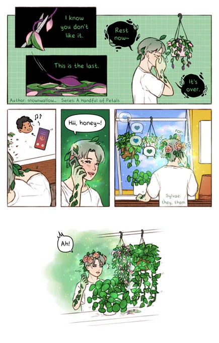 A Handful of  21 PruningA Handful of Petals can be found on Tapas and Webtoon and is a slice-of-life series revolving around a forest spirit and their boyfriend. 
