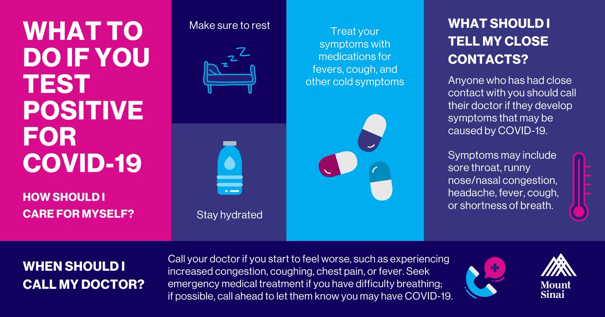 With the rise of the highly contagious #Omicron variant, more and more people are testing positive for #COVID19, even those who have diligently taken all precautions throughout the pandemic. Here's what you should do if you test positive: mshs.co/2n8