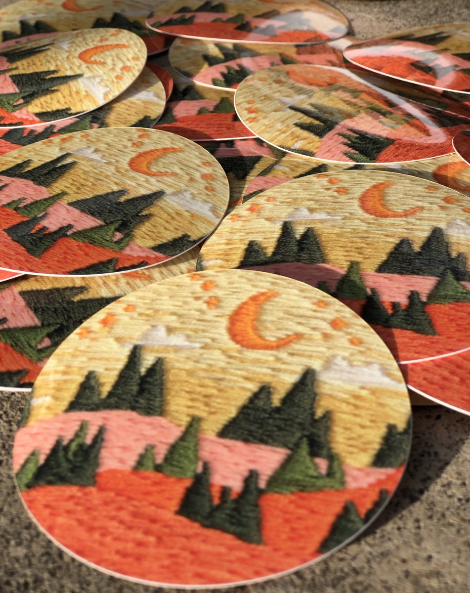 brandee_annie's tweet photo. Who needs some stickers? 👀🧵🪡🌙🌲

• $4.00 each 
• US only
• 3x3in
• Scratch &amp; Waterproof

⬅️ embroidered design 
➡️ digital design

✨ DM to purchase https://t.co/w0iRs7ECsR